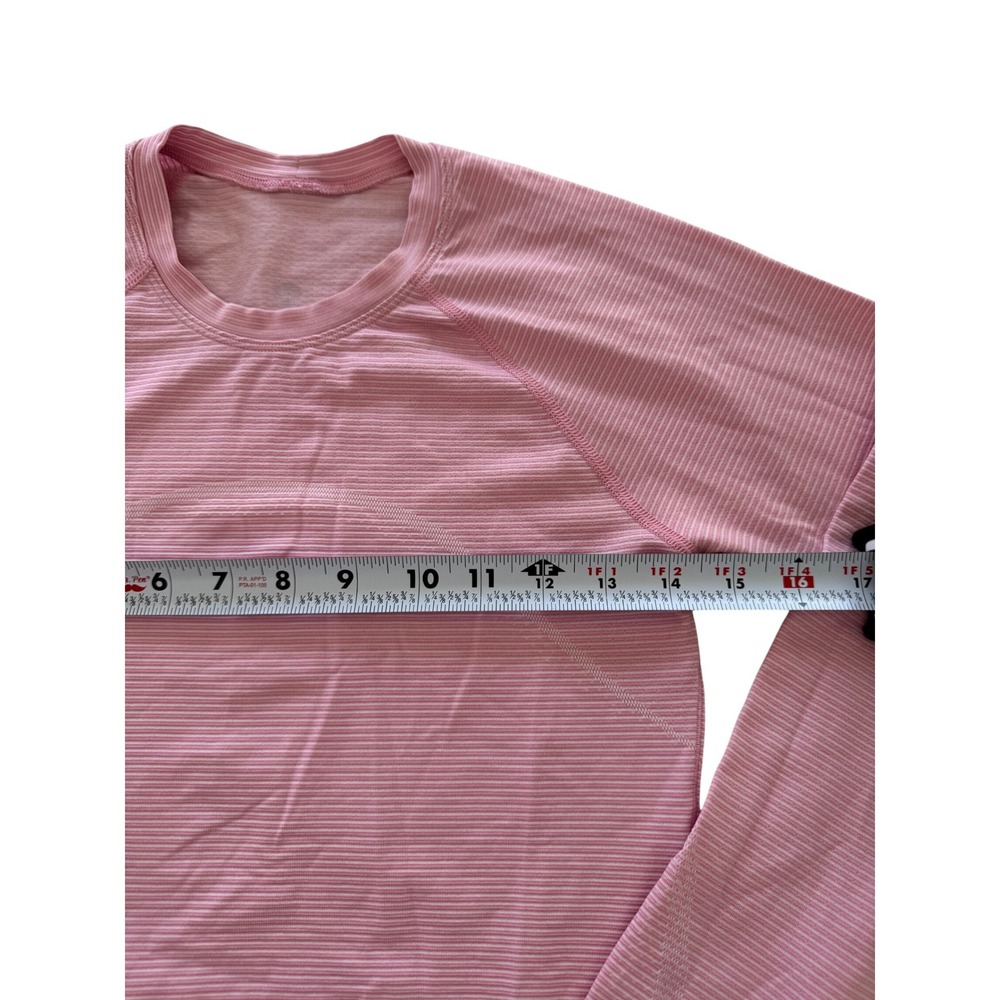 Lululemon Swiftly Tech Long Sleeve Cropped Shirt Pink Size 6 Thumbholes Seamless - Picture 9 of 9